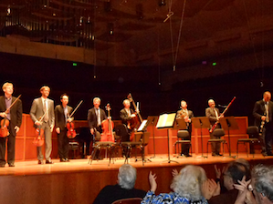 The Hindemith Octet spreads across the stage 