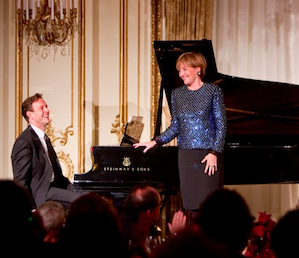 Von Stade and Jake Heggie at a Pacific Musical Society gala 