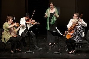 Jorja Fleezanis, violin; Sean Lee, violin; Susanne Mentzer, mezzo-soprano; Dmitri Atapine, cello; Geraldine Walther, viola