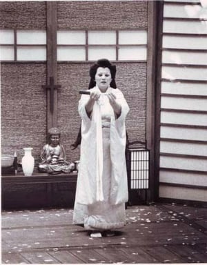 Patricia Racette in her first Merola starring role as Cio-Cio-San in a 1988 Madama Butterfly (Photo by Larry Merkle)