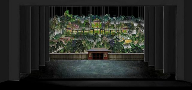 Production design by Tim Yip and projection design by John Wong