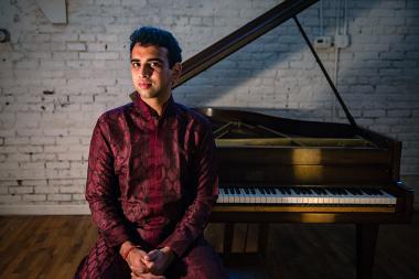 A portrait of pianist Utsav Lal