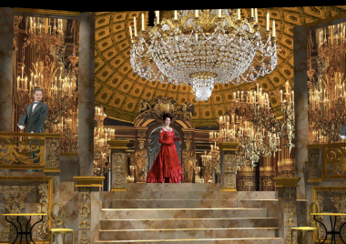 Act 1 set design by Peter Crompton for West Bay Opera's La traviata - Oct 2022