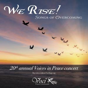 Image of birds at sunset. Overtext with concert name and website.