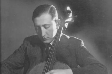 A man playing a cello.
