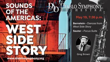 Diablo Symphony Concert "West Side Story" with photo of Greg Brown