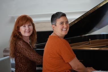 Pianists Sarah Cahill and Regina Myer (Photo by Miranda Sanborn)