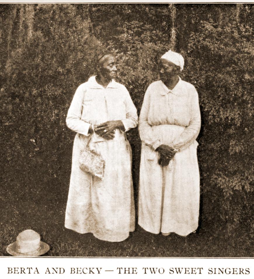 Archival image of Becky Elzy and Alberta Bradford