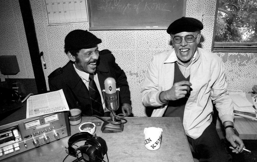 Ernie Andrews (left) with Dexter Gordon at KJAZ in 1980 | Credit: Brian McMillen