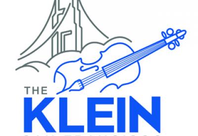 logo showing the Golden Gate, a violin and The KLEIN, San Francisco
