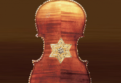 Image of violin with the star of david on it