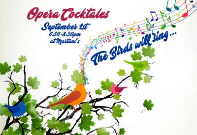 colorful birds singing with Opera Cocktales - The birds will sing (text)