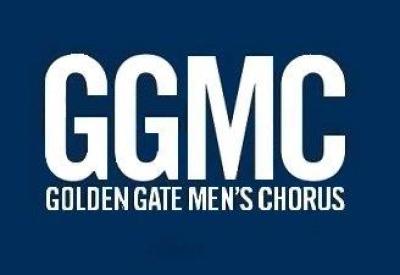 GGMC - Golden Gate Men's Chorus Logo on blue background