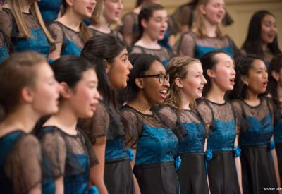 Photo of Young Women's Chorus singing