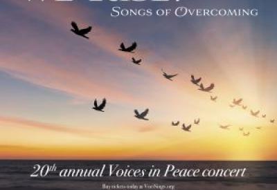 Image of birds at sunset. Overtext with concert name and website.
