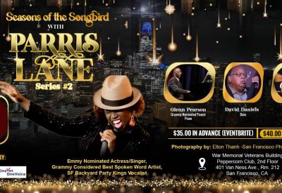 flyer for Parris Lane Seasons of the Songbird Feb 3 