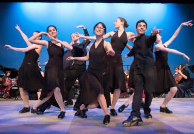 Students from Colburn dance ensembles in performance.