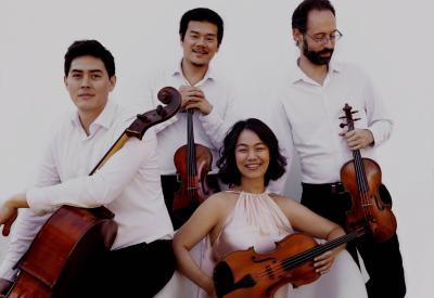 elegraph Quartet: Left to right: Jeremiah Shaw, cello; Eric Chin, violin; Pei-Ling Lin, viola; and Joseph Maile, violin. 