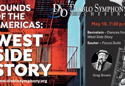 Diablo Symphony Concert "West Side Story" with photo of Greg Brown