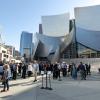 Crowd outside at Disney Hall