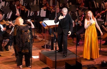 Val Diamond, Soprano Laura Claycomb and Music Director Michael Tilson Thomas<br>Photo by Kristen Loken