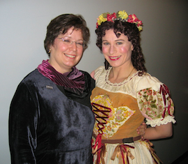 Barbara Heroux (left) directed <em>Yeoman of the Guard</em>, with Claire Kelm as Elsie Photo by Joe Giammarco