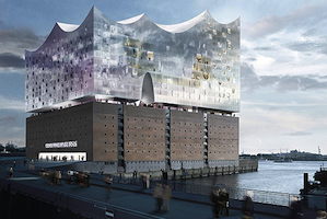 Hamburg's new concert hall in the sky, over the Elbe River 