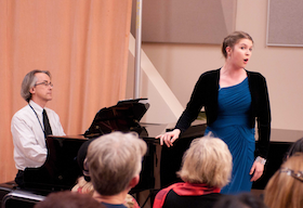 Soprano Siobhan Raupach and pianist Darryl Cooper at the workshop 