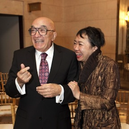 Mansouri with mezzo Zheng Cao, who died in February Photo by Drew Altizer