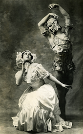 Nijinsky and Tamara Karsavina in the premiere of <em>Spectre de la Rose</em> Photo by Auguste Bert, Paris 1911