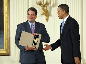 David H. Stull, receiving the National Medal of Arts on behalf of Oberlin Conservatory from President Barack Obama