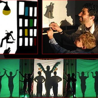 Daniel Barash with his shadow puppets