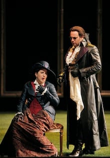 Serena Farnocchia (Donna Elvira) and Lucas Meachem (Don Giovanni) Photo by Cory Weaver. 