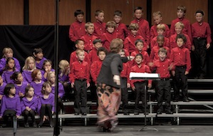 Members of the Piedmont East Bay Children's Choir under the direction of Lynn Tousey,