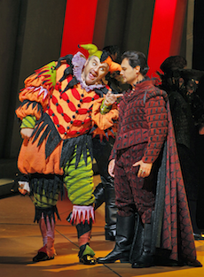 Rigoletto  Željko Lučić (Rigoletto) and Francesco Demuro (The Duke of Mantua). Photo by Cory Weave