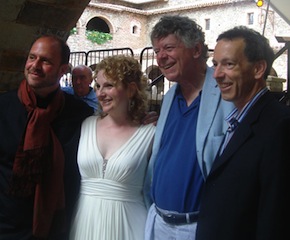 At Festival del Sol: Barrett Wissman, soprano Lisa Delan, Gordon Getty, and festival director Rick Walker