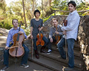 Alex Greenbaum, Angela Choong, Guillaume Pirard, and Isaac Allen of the Hausmann Quartet Photo by John Petreikis