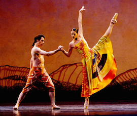 Ariana Lallone and Christophe Maraval in the Pacific Northwest Ballet's <em>Lambarena</em>. Photo by Angela Sterling