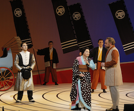 Efrain Solis (Prince Yamadori), Patricia Racette (Cio-Cio-San) and Brian Mulligan (Sharpless)