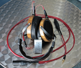 Audeze LCD-2 headphones with Nordost Heimdall 2 headphone cable LH Labs Geek Out