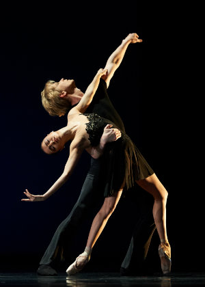 Mathilde Froustey and Tiit Helimets in Tomasson's <em>7 For Eight</em> (Photo by Erik Tomasson)