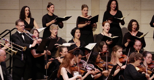 Members of the American Bach Choir in performance of the Mass