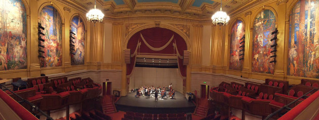 New Century Chamber Orchestra rehearses in Herbst Theater (Photo by Phil Setchfield/S.F. Performances)
