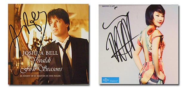 Signatures by Joshua Bell and Yuja Wang