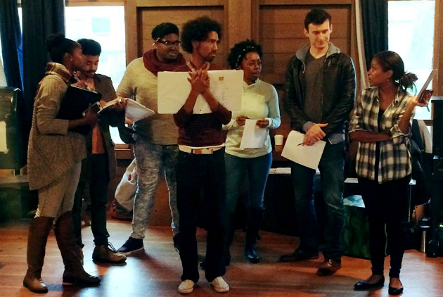 The cast rehearsing (Photo courtesy of the Berkeley Playhouse)